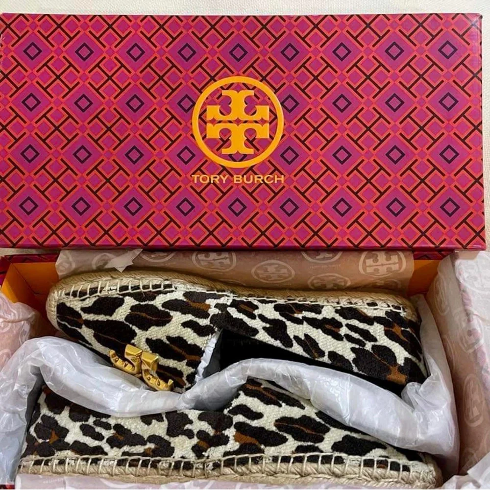 New w/tag Tory Burch Eleanor Espadrille Jacquard Velvet  Size 8.5 - Picture 6 of 6
